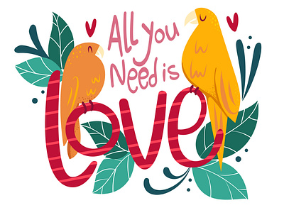 All you need is love childrens book design digital illustration graphic design illustration typography vector