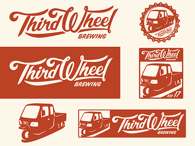 Third Wheel Vintage Branding beer branding design handlettering illustration lettering logo retro script vector vintage