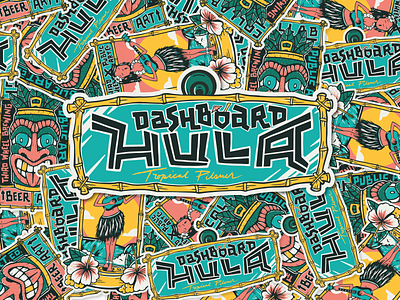 Dashboard Hula - Rearview Mirror Sticker
