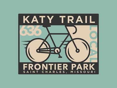 Katy Trail Frontier Park badge badge design bicycle bicycles bike branding cycle cyclist design illustration outdoors patch retro stamp sticker tires vector wheels