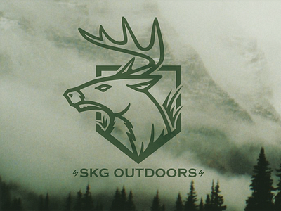 SKG OUTDOORS Logo adventure buck deer evergreen explore hunting illustration logo mascot outdoors vector wildlife