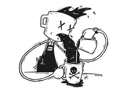Barfista barf barista beer coffee hand lettering illustration latte skateboard skull skull and crossbones vector