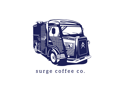 Surge Coffee Truck branding car coffee coffeeshop design illustration logo truck van vector vintage