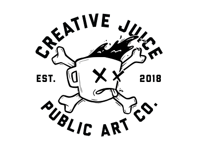 Creative Juice bones branding cartoon coffee crossbones dead design illustration juice logo mug skull vector