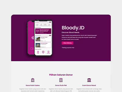 Bloody (ID) leading page ui design web design