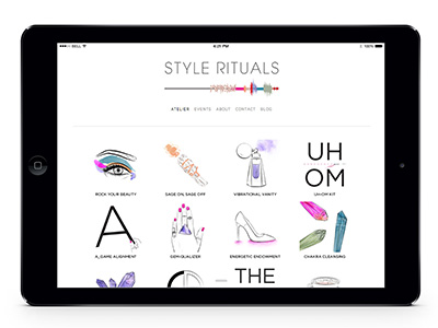 Style Rituals Homepage Layout color energy fashion holistic illustration mystical vector art watercolor