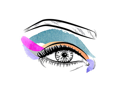 Style Rituals - Rock Your Beauty color eye eyebrow illustration illustrator line makeup pink realistic teal vector watercolor