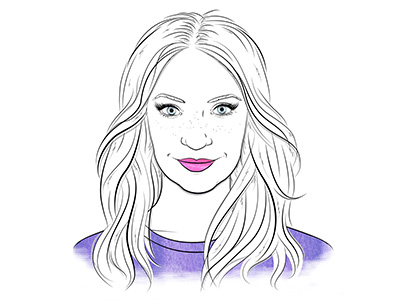 Style Rituals - Founder Portrait eye face fashion hair illustration illustrator line pink portrait purple vector watercolor
