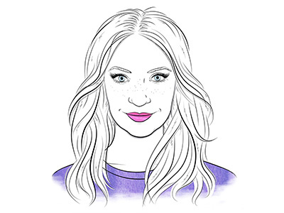 Style Rituals - Founder Portrait eye face fashion hair illustration illustrator line pink portrait purple vector watercolor
