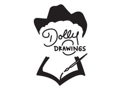 Final Logo - Dolly Drawings black country cowboy dolly parton hand lettering hat logo music negative space vector white