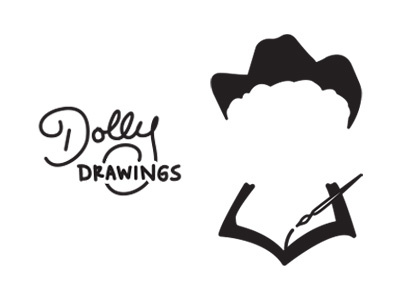 Secondary Logos - Dolly Drawings black country cowboy dolly parton hand lettering hat logo music negative space vector white