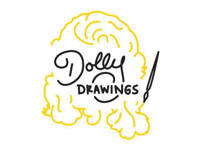 Alt Logo Option - Dolly Drawings big black blonde country dolly parton hair hand lettering logo music vector white yellow