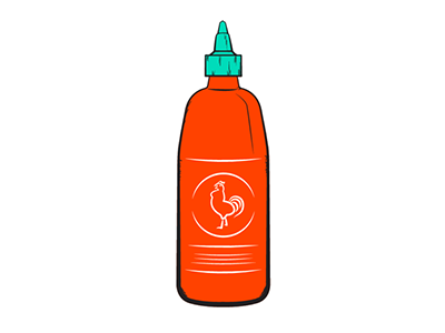 Sketchy Vector Siracha Bottle