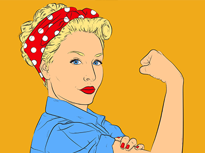 VICE Broadly Editorial Illustration 1940s blonde editorial illustration portrait retro rosie the riveter vector woman