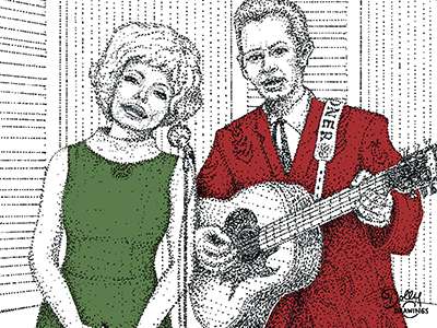 Dolly Drawings - Always, Always 1960s celebrity country dolly parton drawing guitar illustration music pointillism portrait sketch stippling