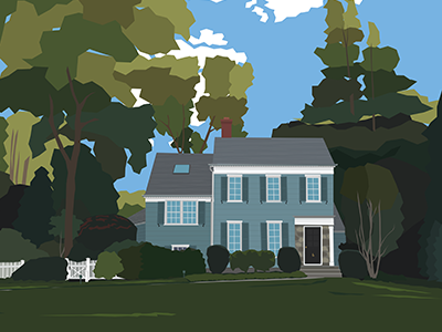 Vector Home Portrait abstract commission custom home house illustration portrait trees vector