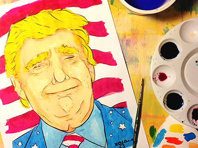 Candidates Coloring Pages - Trump coloring book election illustration line political republican trump vector watercolor
