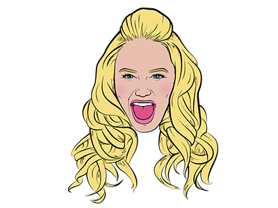 LadyGang Digital Sticker Pack actress blonde digital emoji feminine icon illustration ios 10 line art portrait sticker vector