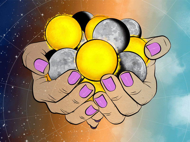Andy Grammer - Freeze andy grammer celestial digital hands illustration moon music sky stars sun time vector