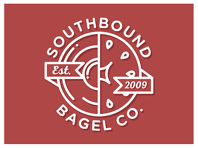 Southbound Bagel Badge badge color illustration typography vector