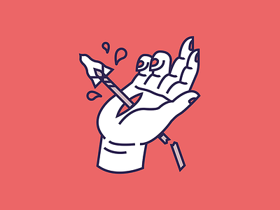 Hand and Arrow arrow color flash hand illustration wip