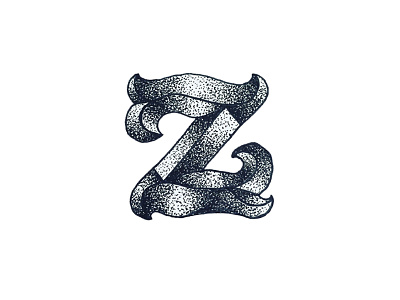 Z drawing illustration lettering stippling typography