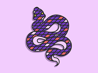 Sneaky Snake color illustration lines purple snake