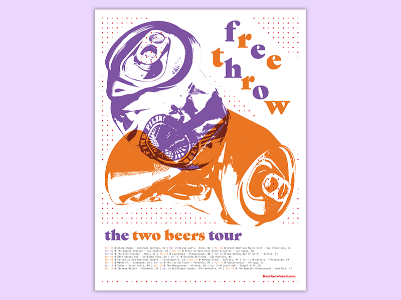 Free Throw Poster cans color gig poster illustration poster threshold typography
