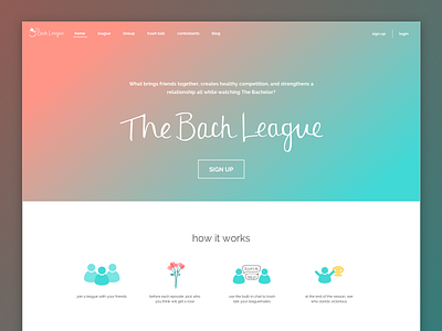 Bach League Home Page home landing landing page product web website