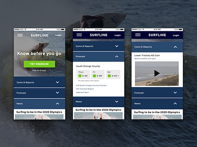 Surfline Redesign / Day 003 Daily UI