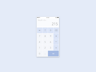 Daily UI Day 004 - My Moody Blue Calculator