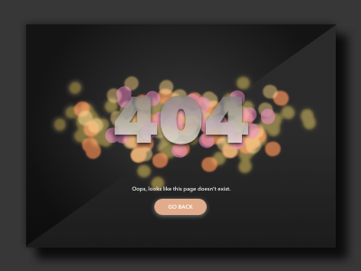 Daily UI - Day 008 - 404 Error Page 404 8 daily ui day 008 error lens bokeh