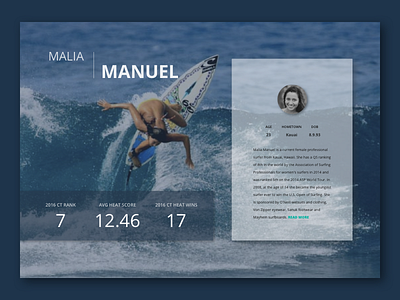 Daily UI - Day 006 - Profile 006 daily ui day 006 day 6 desktop profile surf