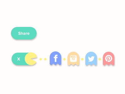 Daily UI - Day 010 - Share Button dailyui day 10 pacman share social media