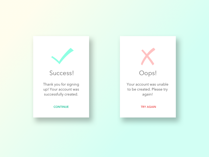 Daily UI - Day 011 - Flash Message by Kacy McKibben on Dribbble