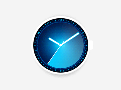 The Blue Watchface blue clock hour minute radar second smart watch time watch watch ui watchface