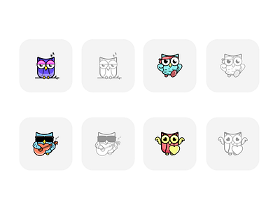 Owl icon love music owl illustration sleep