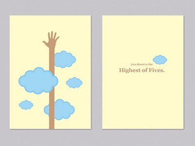 Highestfive 5 card clouds greeting greeting card hand high five illustration type