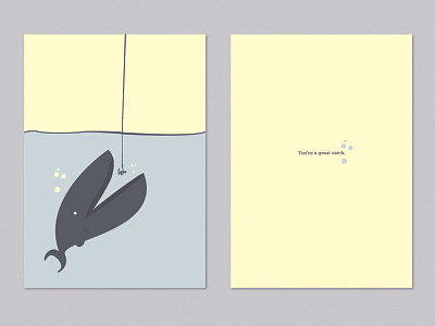 Great Catch card fishing friends greeting greeting card humor illustration love