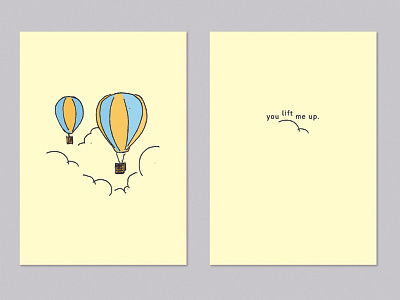 Lift Me Up balloons card clouds friends greeting greeting card illustration love