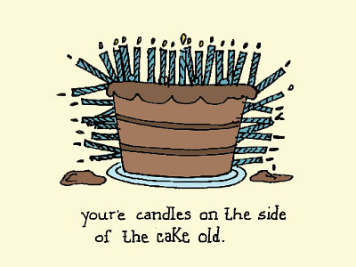 Birthday Card cake candles card cartoon character greeting greeting card humor illustration