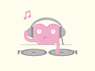 Heart Skip a Beat card heart illustration love music valentines