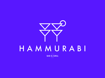 Hammurabi - Bar & Grill 2020 bar clean clever cuneiform geometric grill hammurabi logo martini minimal