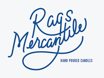 Rags Mercantile hand poured candles lettering rags mercantile