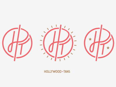 Hollywood Tans gold hollywood tans lettermark logo pink star tanning