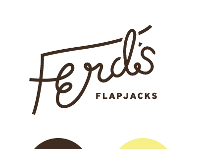 Ferd's Flapjacks apron brown ferd flapjacks lettering pancakes script