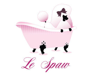 Le Spaw logo bathtub logo poodle vector