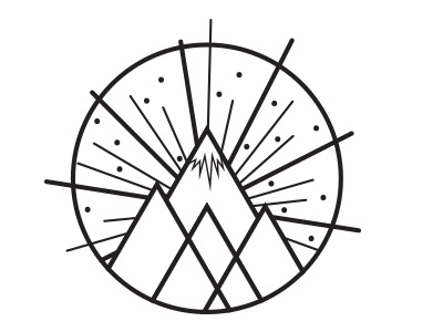 Sun Rise Mountain graphic design logo vector