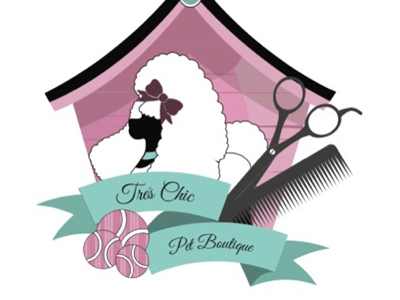 Tres Chic logo adobe boutique groomer illustrator logo pet