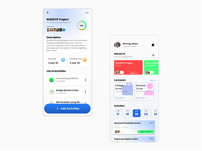 Project Management Mobile UI Design ui